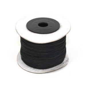 Knyttesnor / perlesnor, sort polyester ca. 1 mm, 100 meter